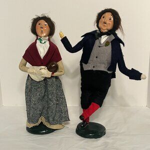 Vintage Byers Choice Carolers Mr. Mrs. Fezzwig A Christmas Carol Charles Dickens